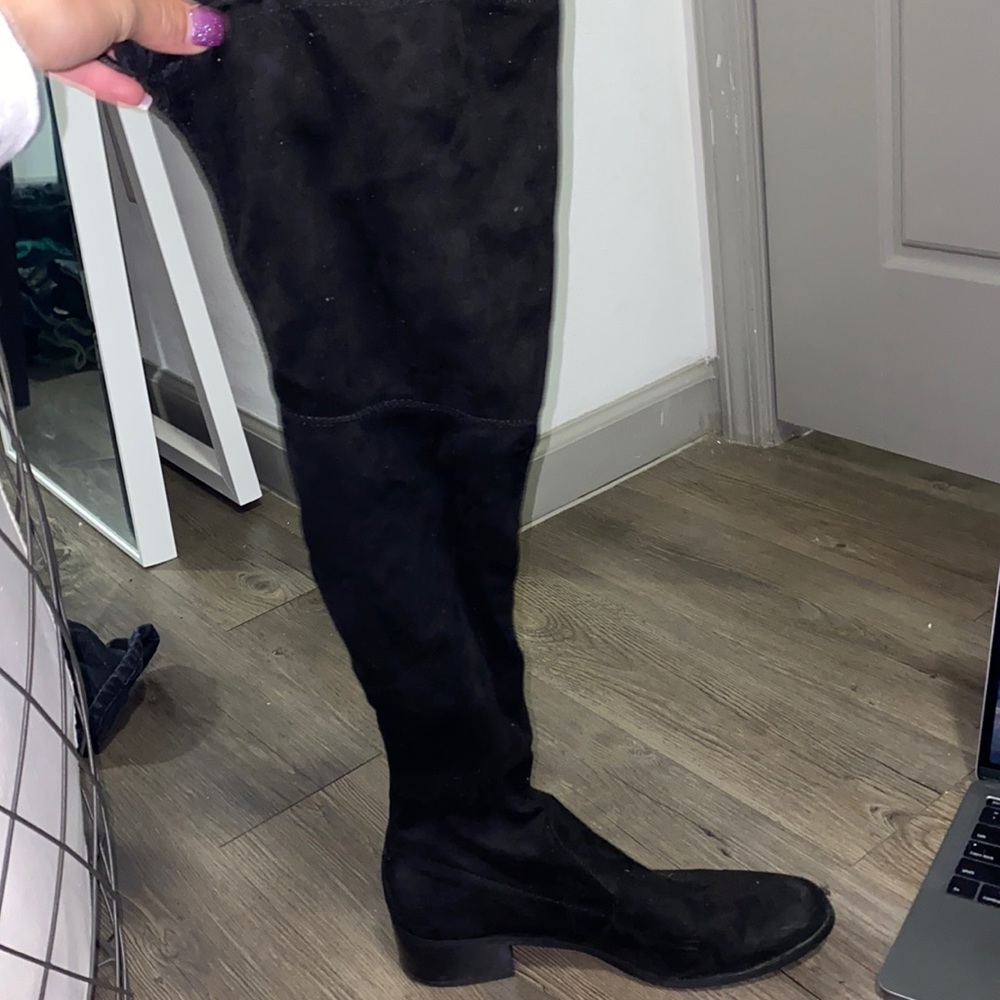Over the knee seude boots